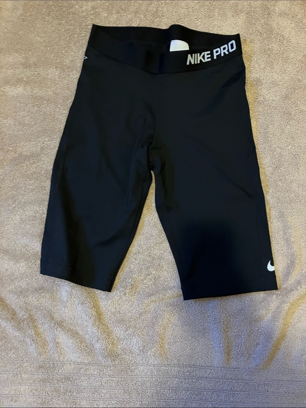 Nike Black Performance Bike Shorts with White Swoosh